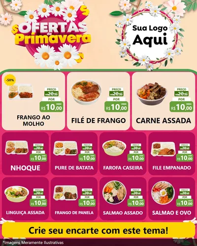 Modelo de Rede Social para Feed Instagram com o tema Ofertas de Primavera para Restaurante