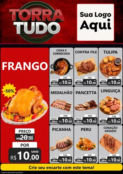 Modelo de Encarte para Encarte A4 Vertical com o tema Torra Tudo para Assados
