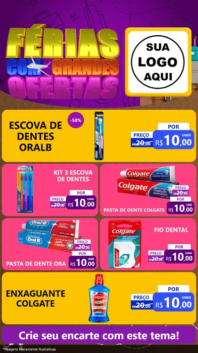 Modelo de TV para TV Vertical com o tema Férias com Grandes Ofertas para Higiene Pessoal