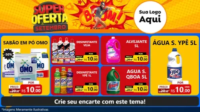 Modelo de TV para TV Horizontal com o tema Super Oferta Setembro para Produtos de Limpeza