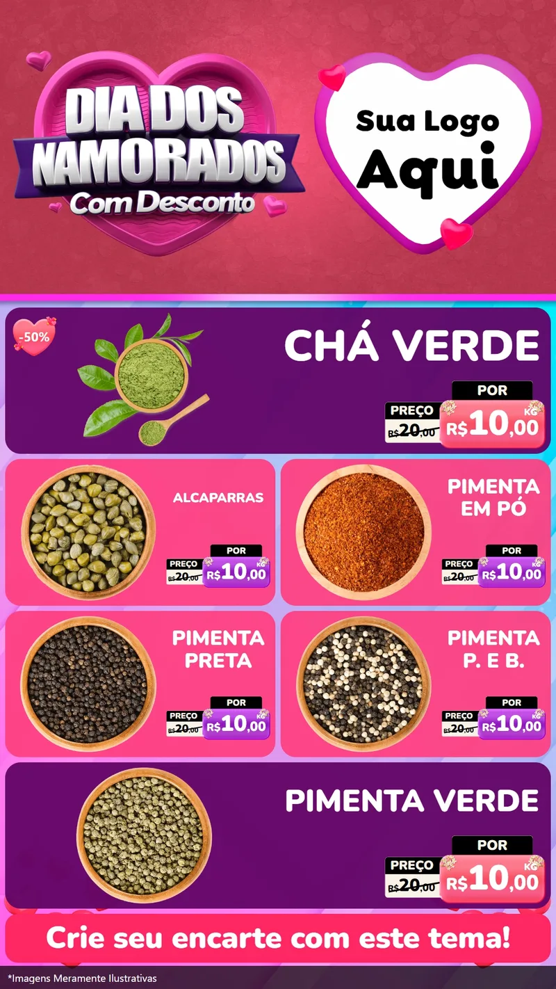 Modelo de TV para TV Vertical com o tema Dia Dos Namorados Com Desconto para Produtos Naturais