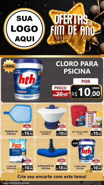 Modelo de Rede Social para Stories com o tema Ofertas de Fim de Ano para Produtos para Piscina