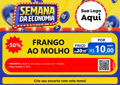 Modelo de Cartaz para Cartaz A4 Horizontal com o tema Semana da Economia para Restaurante