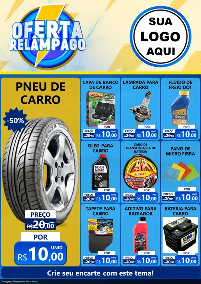 Modelo de Encarte para Encarte A4 Vertical com o tema Oferta Relâmpago para Auto peças