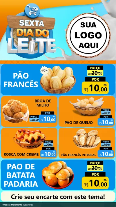 Modelo de TV para TV Vertical com o tema Sexta Dia do Leite