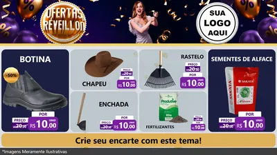 Modelo de TV para TV Horizontal com o tema Ofertas de Réveillon para Agropecuária
