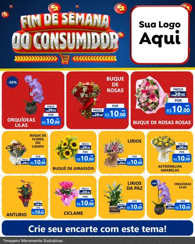 Modelo de Rede Social para Feed Instagram com o tema Fim de Semana do Consumidor para Floricultura e jardim