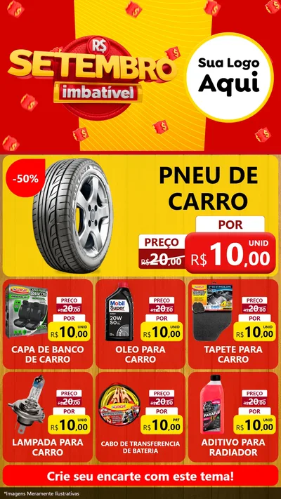 Modelo de Rede Social para Stories com o tema Setembro Imbatível para Auto peças