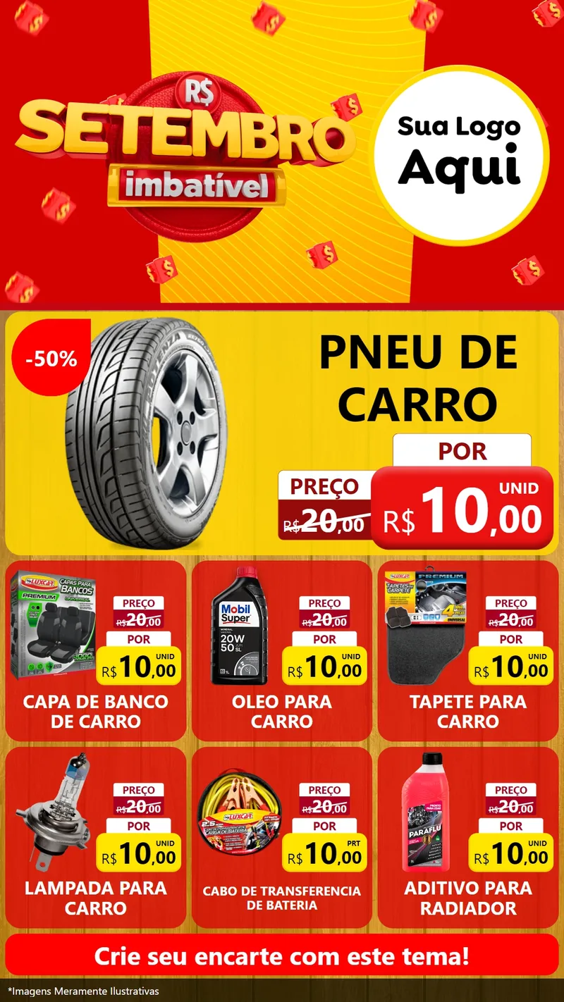 Modelo de Rede Social para Stories com o tema Setembro Imbatível para Auto peças
