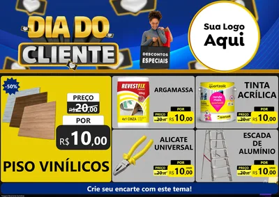 Modelo de Encarte para Encarte A4 Horizontal com o tema Dia Do Cliente para Material para Construção