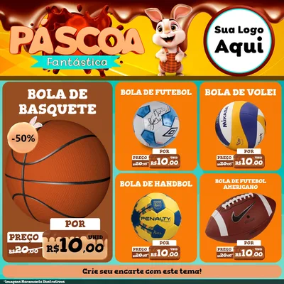 Modelo de Rede Social para Feed Facebook com o tema Páscoa Fantástica para Artigos Esportivos