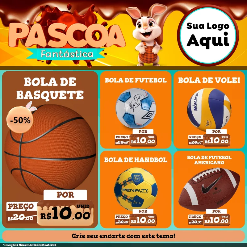 Modelo de Rede Social para Feed Facebook com o tema Páscoa Fantástica para Artigos Esportivos