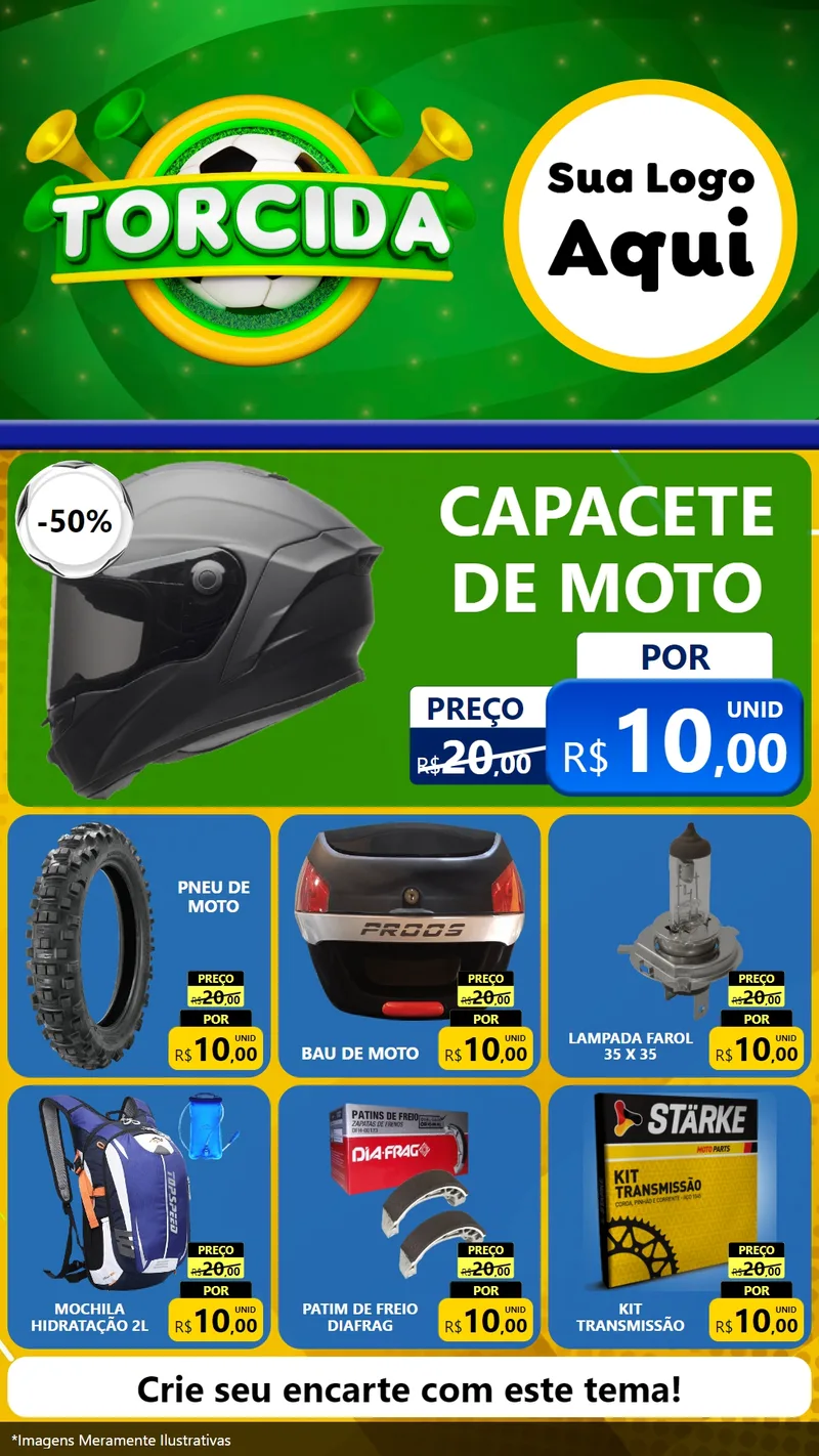 Modelo de Rede Social para Stories com o tema Torcida para Moto peças