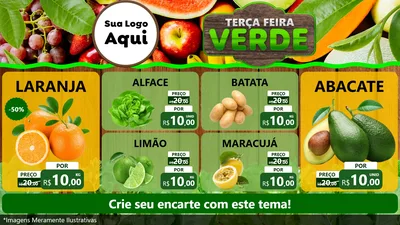 Modelo de TV para TV Horizontal com o tema Terça-feira Verde para Hortifrúti