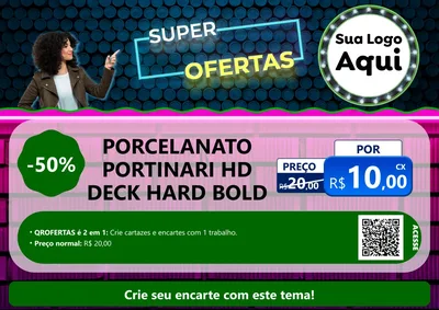 Modelo de Cartaz para Cartaz A4 Horizontal com o tema Super Ofertas para Pisos e revestimentos