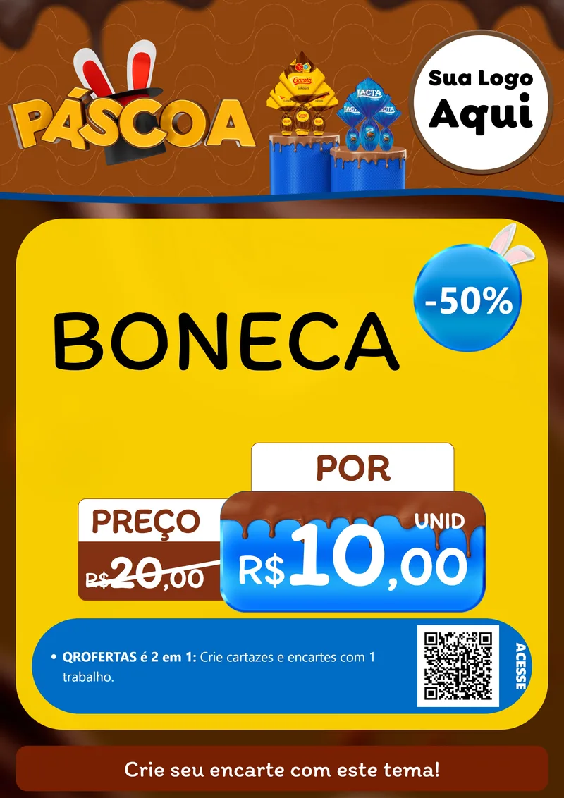 Modelo de Cartaz para Cartaz A4 Vertical com o tema Páscoa para Brinquedos