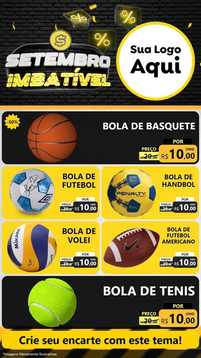 Modelo de TV para TV Vertical com o tema Setembro Imbatível para Artigos Esportivos