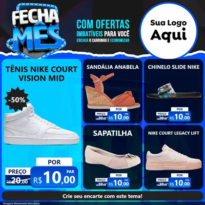Modelo de Rede Social para Feed Facebook com o tema Fecha Mês para Calçados