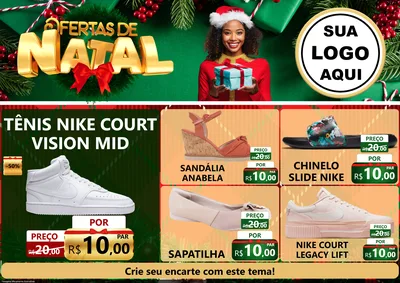 Modelo de Encarte para Encarte A4 Horizontal com o tema Ofertas de Natal para Calçados