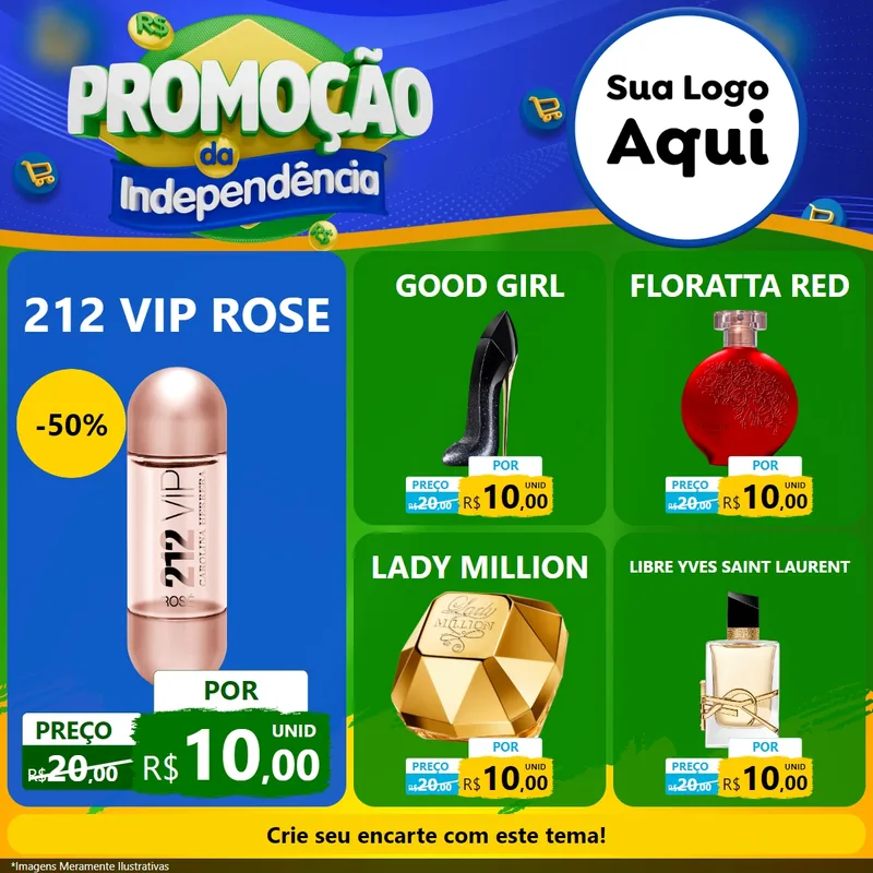 Modelo de Rede Social para Feed Facebook com o tema Promoção da Independência para Perfumes