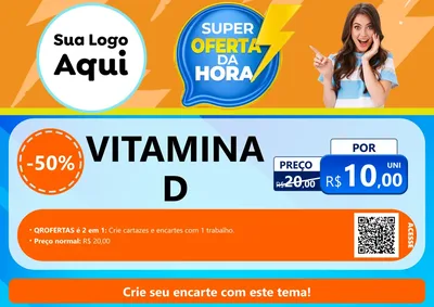 Modelo de Cartaz para Cartaz A4 Horizontal com o tema Super Oferta da Hora para Farmácia