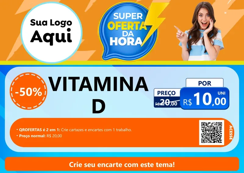 Modelo de Cartaz para Cartaz A4 Horizontal com o tema Super Oferta da Hora para Farmácia