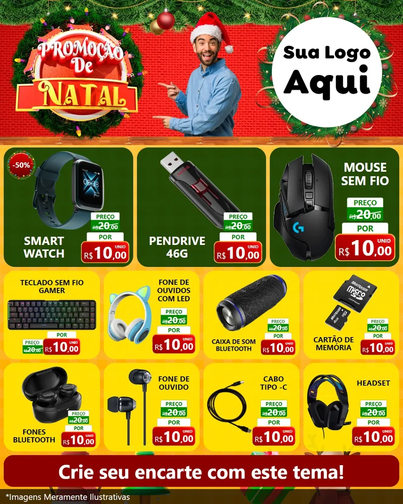Modelo de Rede Social para Feed Instagram com o tema Promoção de Natal para Informática