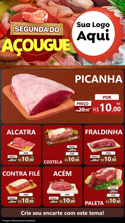Modelo de Rede Social para Stories com o tema Segunda do Açougue para Açougue