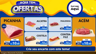 Modelo de TV para TV Horizontal com o tema Aqui Tem Ofertas para Açougue
