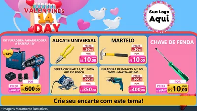 Modelo de TV para TV Horizontal com o tema Valentine's Day para Maquinas e Ferramentas