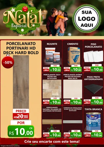 Modelo de Encarte para Encarte A4 Vertical com o tema Natal Especial para Pisos e revestimentos