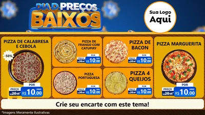 Modelo de TV para TV Horizontal com o tema Dia D Preço Baixo para Pizzaria
