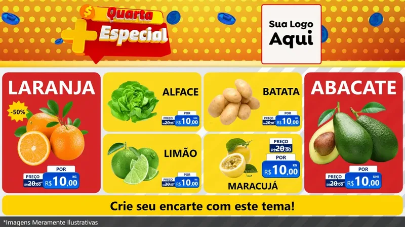 Modelo de TV para TV Horizontal com o tema Quarta Mais Especial para Hortifrúti