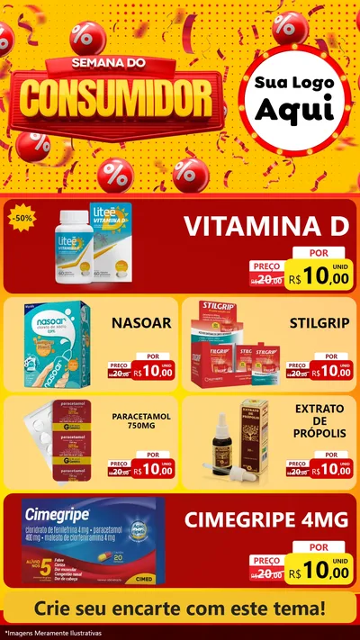 Modelo de TV para TV Vertical com o tema Semana do Consumidor para Farmácia
