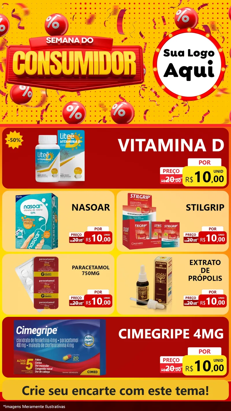 Modelo de TV para TV Vertical com o tema Semana do Consumidor para Farmácia