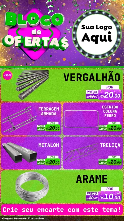 Modelo de TV para TV Vertical com o tema Bloco de Ofertas para Ferragens
