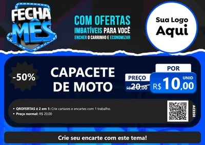 Modelo de Cartaz para Cartaz A4 Horizontal com o tema Fecha Mês para Moto peças
