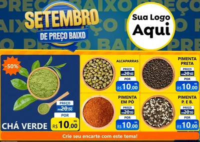 Modelo de Encarte para Encarte A4 Horizontal com o tema Setembro De Preço Baixo para Produtos Naturais