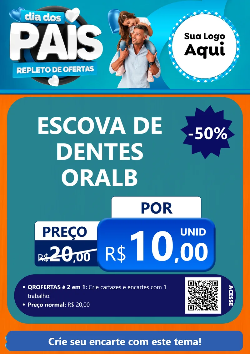Modelo de Cartaz para Cartaz A4 Vertical com o tema Dia Dos Pais Repleto de Ofertas para Higiene Pessoal