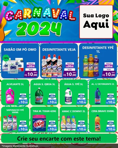 Modelo de Rede Social para Feed Instagram com o tema Carnaval 2027 para Produtos de Limpeza