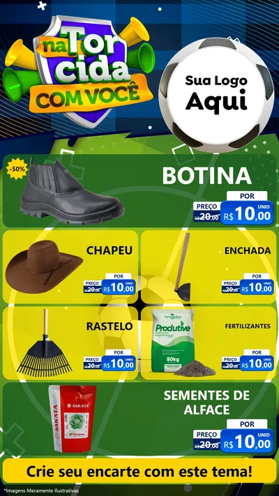 Modelo de TV para TV Vertical com o tema Na Torcida Com Você - Copa para Agropecuária