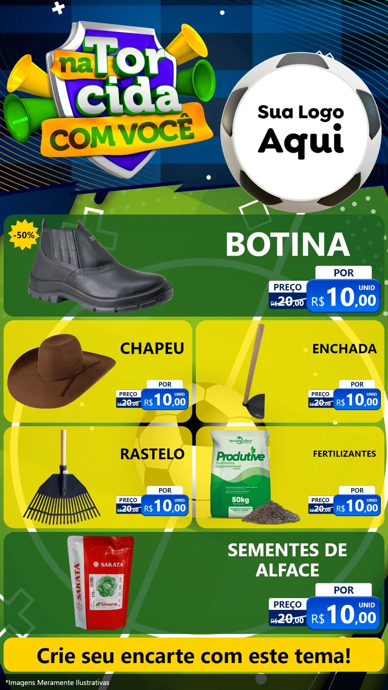 Modelo de TV para TV Vertical com o tema Na Torcida Com Você - Copa para Agropecuária