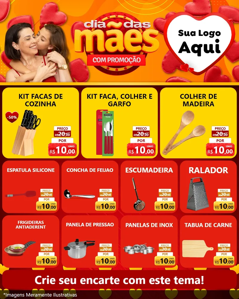 Modelo de Rede Social para Feed Instagram com o tema Dia das Mães com Promoção para Utilidades Domésticas
