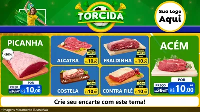 Modelo de TV para TV Horizontal com o tema Torcida para Açougue