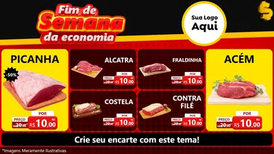 Modelo de TV para TV Horizontal com o tema Fim de Semana da Economia para Açougue