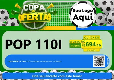 Modelo de Cartaz para Cartaz A4 Horizontal com o tema Copa De Ofertas para Concessionaria de Motos