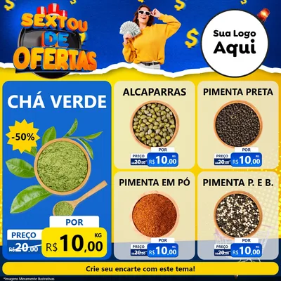 Modelo de Rede Social para Feed Facebook com o tema Sextou de Ofertas para Produtos Naturais