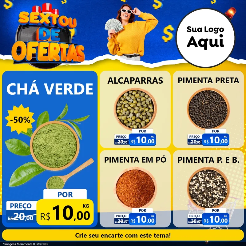 Modelo de Rede Social para Feed Facebook com o tema Sextou de Ofertas para Produtos Naturais