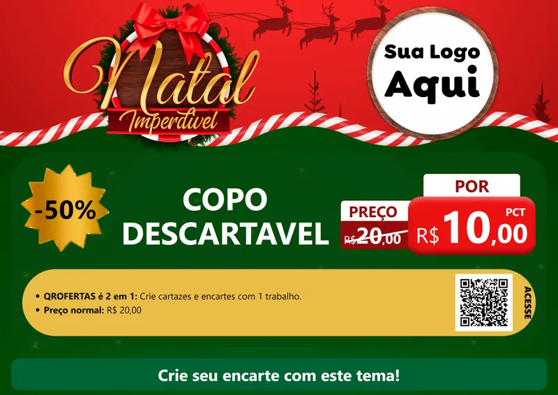 Modelo de Cartaz para Cartaz A4 Horizontal com o tema Natal Imperdível para Embalagens