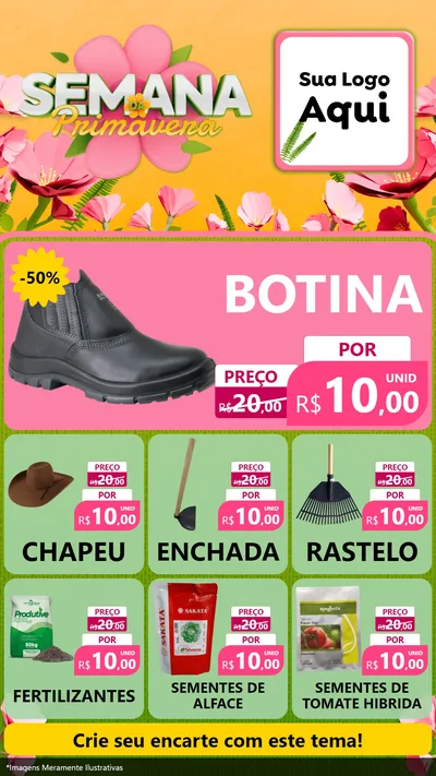 Modelo de Rede Social para Stories com o tema Semana da Primavera para Agropecuária
